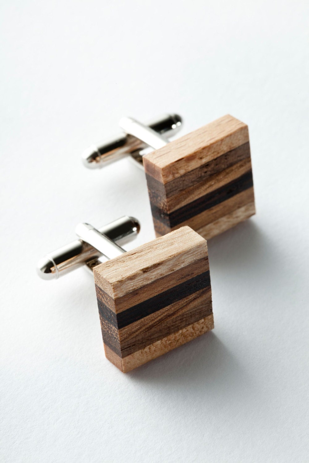 Wooden cufflinks 6 wood ply Etsy