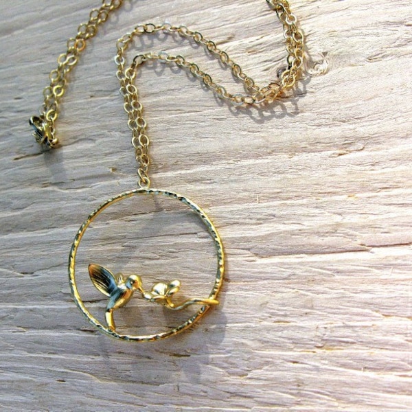 Collana colibrì d'oro