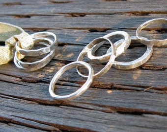 Handmade silver rings, Three stackable bands, 3 HANDMADE rings