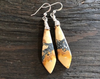 Maligano jasper earrings, Maligano jasper and sterling silver