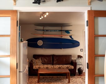 Soporte de pared de bambú para esquís, estante de pared para esquís, soporte para esquís para garaje o cabaña, decoración para cabaña de esquí, regalo para esquiadores.