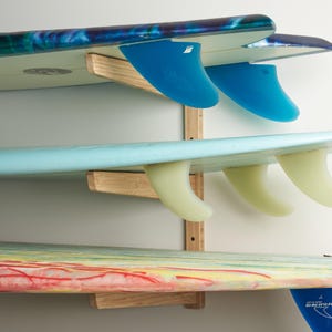 Bamboo Surfboard Wall Rack: Triple Board Storage & Display