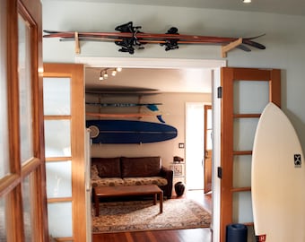 Premium bamboe 2-paar skimuurbevestiging | Dubbel universeel skirek voor wandopslag en display | Decoratie skihut | Cadeau voor skiër