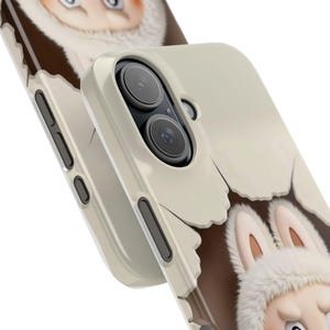 Cute Labubu Slim Phone Case, Kawaii Phone Cover, Animal Lover Gift, Easter Accessory, Pastel Aesthetic Tech
