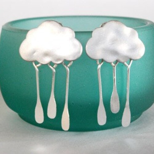 Cloud Earrings Silver Drops