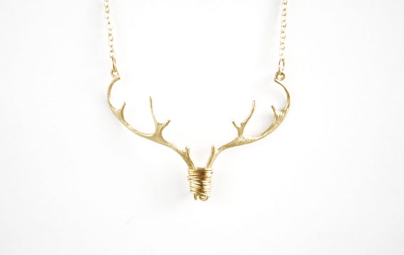 Personalized Gift Antler Necklace Couples gift Bridal gift Country Southern Valentines Day Gift Deer Antler Necklace Gold Antler