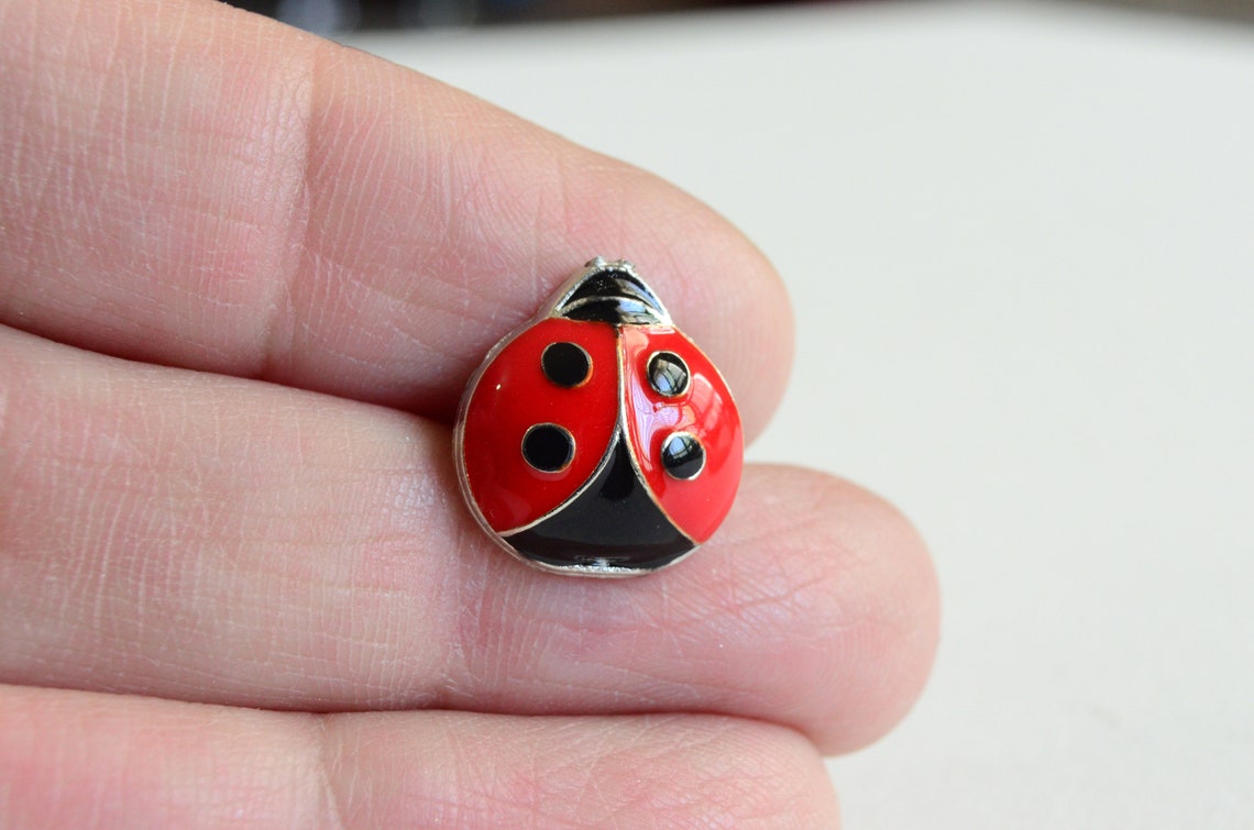 Ladybug Pin Red Enamel Lapel Brooch Etsy