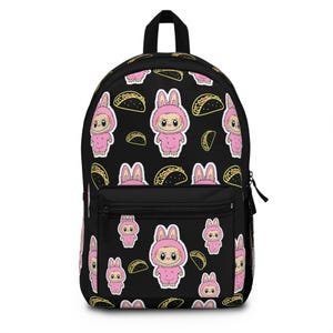 Labubu Taco Backpack, Adorable School Bag, Trendy Accessories for Girls, Fun Gifts for Birthday, Playful Travel Pack, Back to School