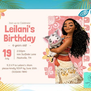 Moana Geburtstagseinladung: Tropical Luau Party, in Corjl bearbeitet (Instant Download)