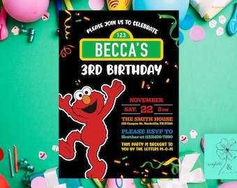 Birthday Sesame Street World Party Invitation