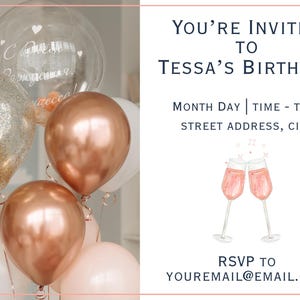 Rose Gold Party Invitation