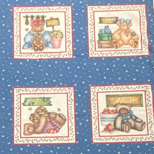 DIANNA MARCUM TEDDY Bear Blocks Bees and Ladybugs 1-1/3 yd X 45&quot; wide Love Bears All Things Marcus Bros Textiles