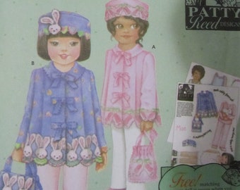 PATTY REED DESIGNS Simplicity 5147 Children's Coat, Hat, Purse Pattern, Sizes 3-4-5-6 Uncut Unused Factory Folded