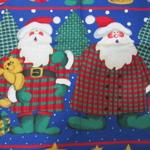 JOLLY SANTA CHRISTMAS Cotton Fabric Panel by Susan Jill Hall for Spring Industries 34&quot; x 43&quot;