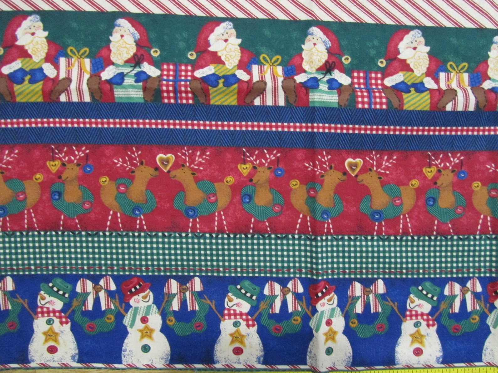 CHRISTMAS BORDER STRIPE Print Cotton Fabric Santa Reindeer Etsy christmas-border-stripe-print-cotton-fabric-santa-reindeer-etsy