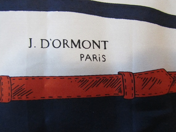 VINTAGE AUTHENTIC J. D'ORMONT Paris Scarf Royal E… - image 4