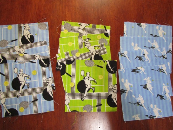 TENNIS THEME Charm Squares Quilt Fabric 100% Cotton 5" squares 12 ct.