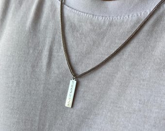 Personligt koordinatstångshalsband: Graverat GPS-hänge, sterlingsilver
