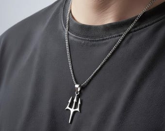 Trident Necklace - Poseidon Trident Jewelry - Greek Mythology Pendant