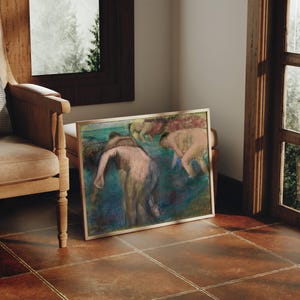 Femmes Au Bain by Edgar Degas: Impressionist Bather Fine Art Poster image 2