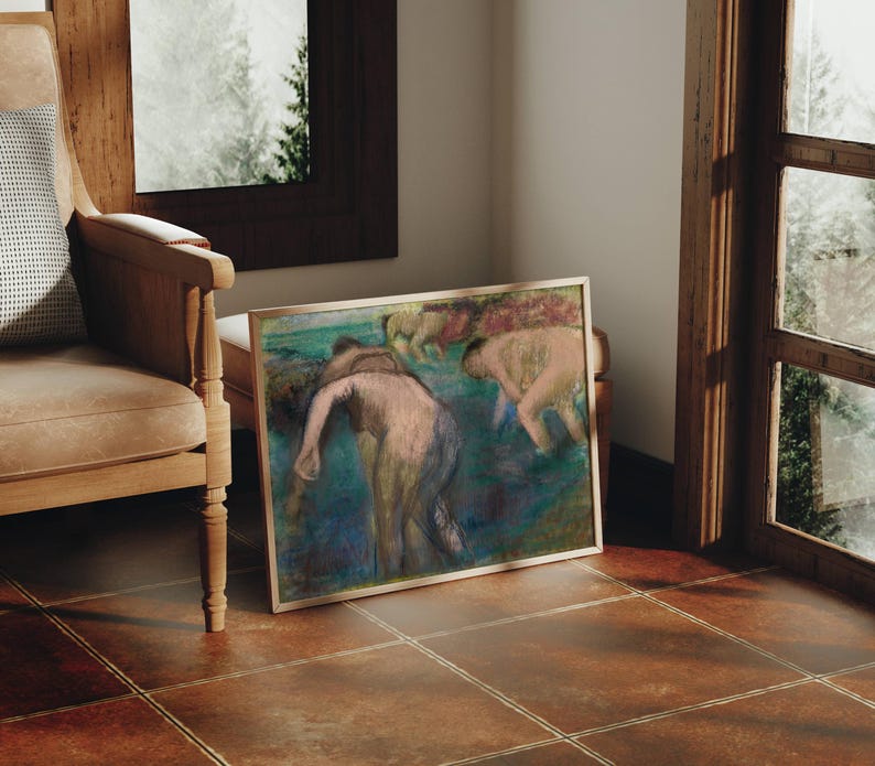 Femmes Au Bain by Edgar Degas: Impressionist Bather Fine Art Poster image 2