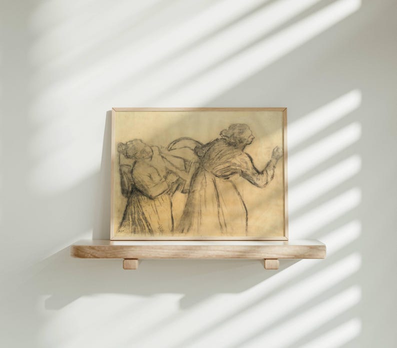 Laundress Carrying Linen by Edgar Degas: Minimalist Impressionist Figure Study imagen 8