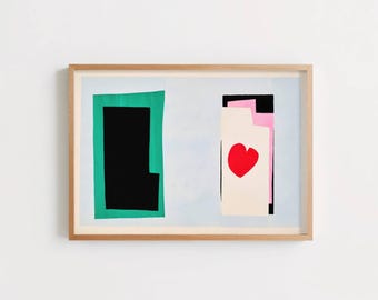 The Heart by Henri Matisse: Minimal Abstract Love Poster