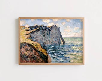 The Cliff of Aval Etretat by Claude Monet: Coastal Impressionist Art Poster