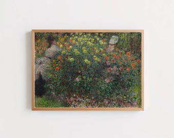 Ladies in Flowers by Claude Monet: Impressionist Garden Fine Art Print