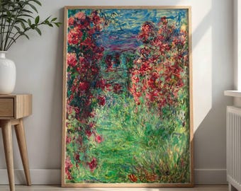 La Maison Dans Les Roses by Claude Monet: Impressionist Garden Poster