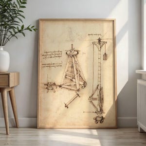 Codex Atlanticus Folio by Leonardo da Vinci: Engineering Study Poster
