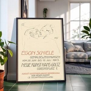 Egon Schiele Gemälde und Zeichnungen 1913 German Exhibition Poster Neue Kunst Hans Goltz
