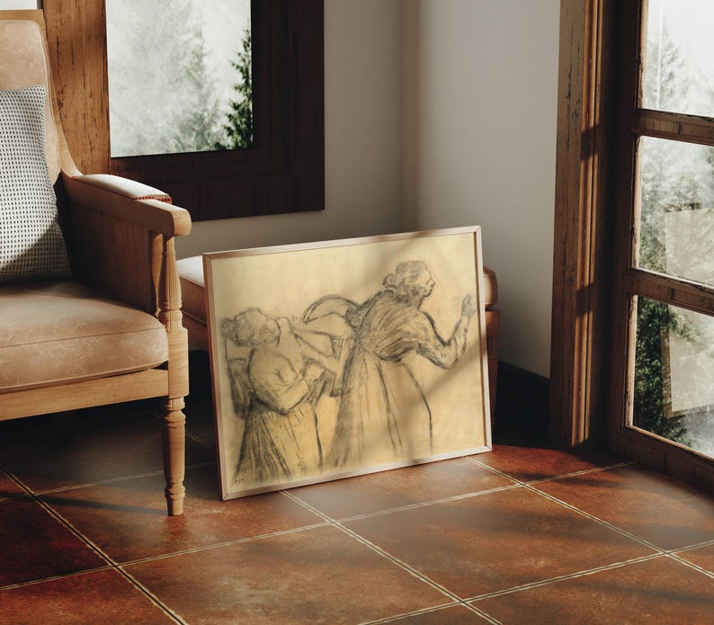 Laundress Carrying Linen by Edgar Degas: Minimalist Impressionist Figure Study imagen 2