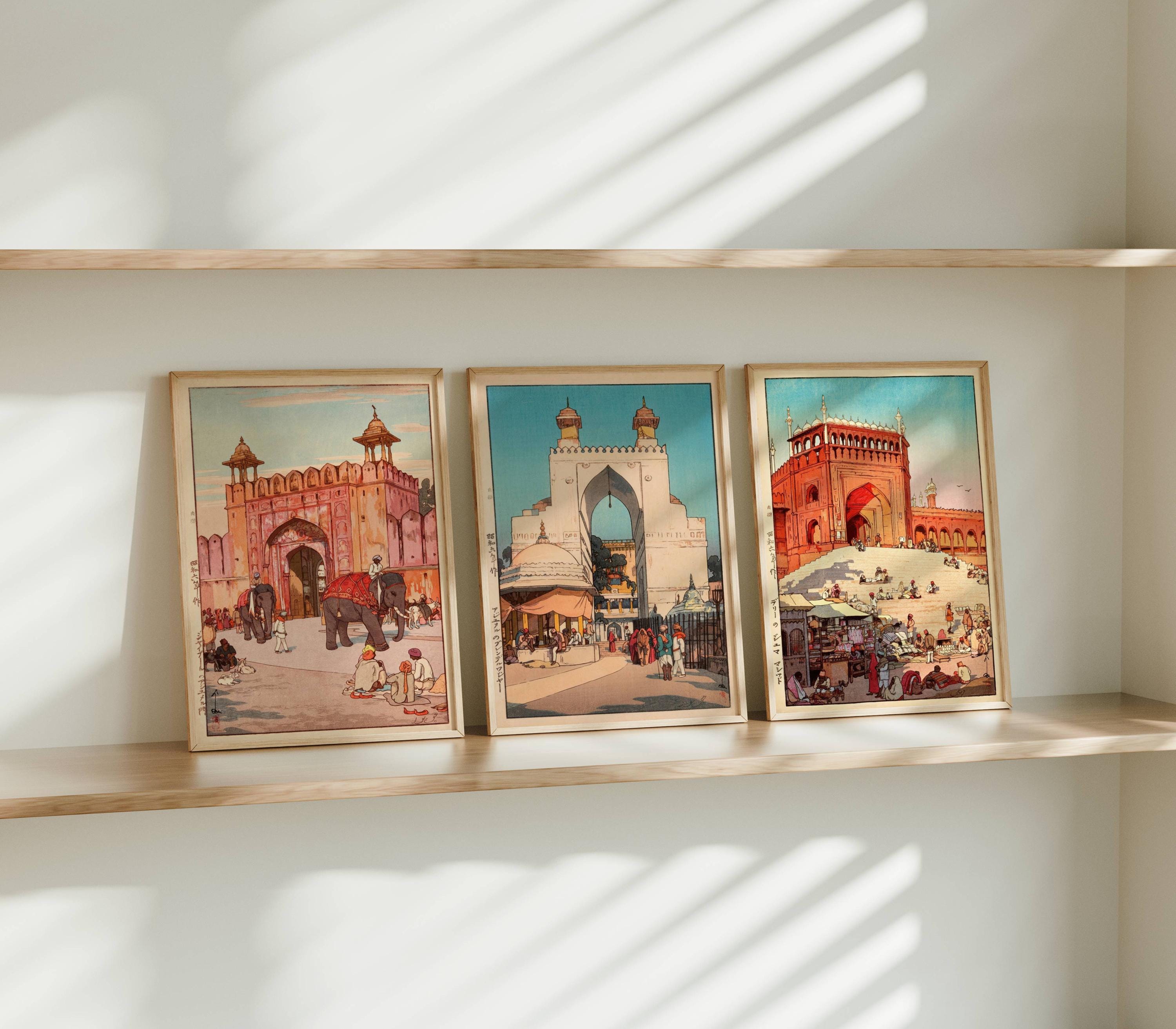 Hiroshi Yoshida Indian Landmark Prints: Japanese Woodblock Art