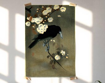 Crow and Blossom by Ohara Koson : Shin Hanga Japanese Poster