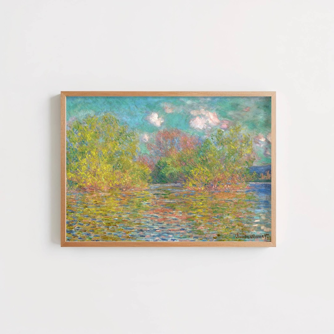 La Seine Pres De Giverny by Claude Monet: Luminous Impressionist River ...