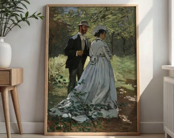 Monet Poster: Bazille and Camille, Romantic Woodland Print
