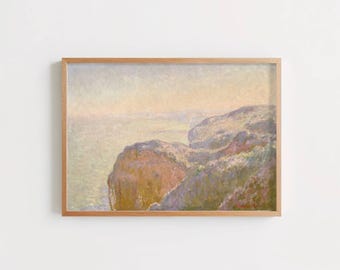 Val Saint Nicolas Near Dieppe Morning by Claude Monet: Coastal Impressionist Poster