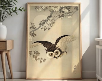 Owl And Cherry Blossom Painting by Ugo De Rita