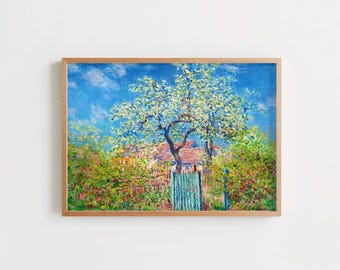 Poirier En Fleurs by Claude Monet: Impressionist Garden Fine Art Poster