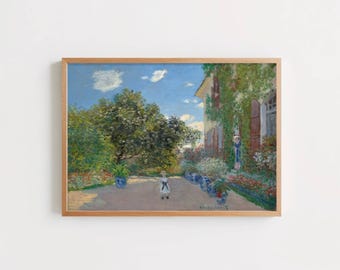 The Artists House at Argenteuil by Claude Monet: Impressionist Garden Wall Art