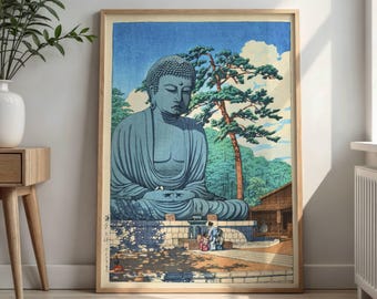 Hasui Kawase Buddha Print: Kamakura Japanese Ukiyo-e Art