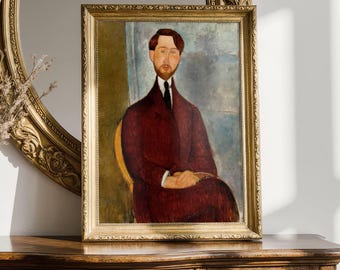 Portrait of Leopold Zborowski by Amedeo Modigliani: Modernist Fine Art Poster