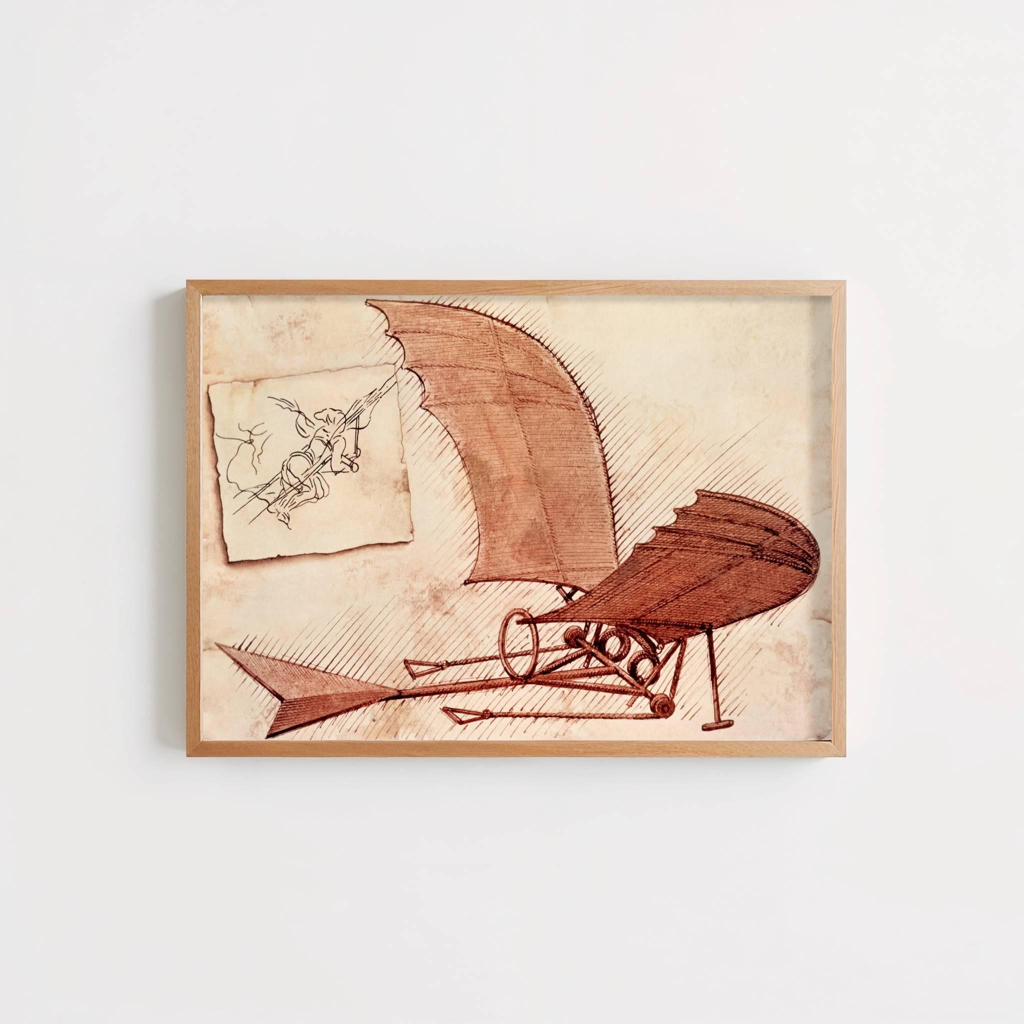 Flying Machine Renaissance Flying Machine by Leonardo Da Vinci: Renaissance Invention Sketch ...