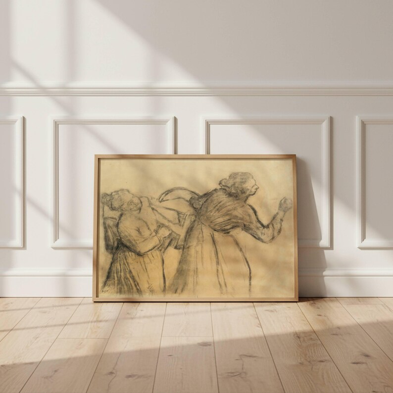 Laundress Carrying Linen by Edgar Degas: Minimalist Impressionist Figure Study imagen 6
