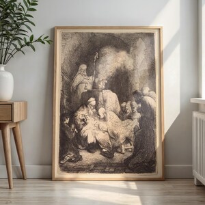 The Circumcision Rembrandt Etching Biblical Scene Dutch Golden Age Old Master