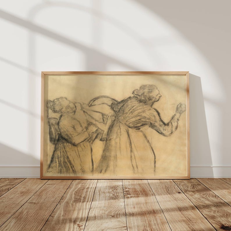 Laundress Carrying Linen by Edgar Degas: Minimalist Impressionist Figure Study imagen 9