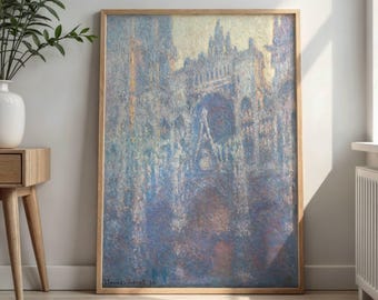 フランス蚤の市　ルーアン　大聖堂　絵画　インテリア雑貨 モネのルーアン大聖堂の版画：ヴィンテージ印象派ギャラリーの壁アート