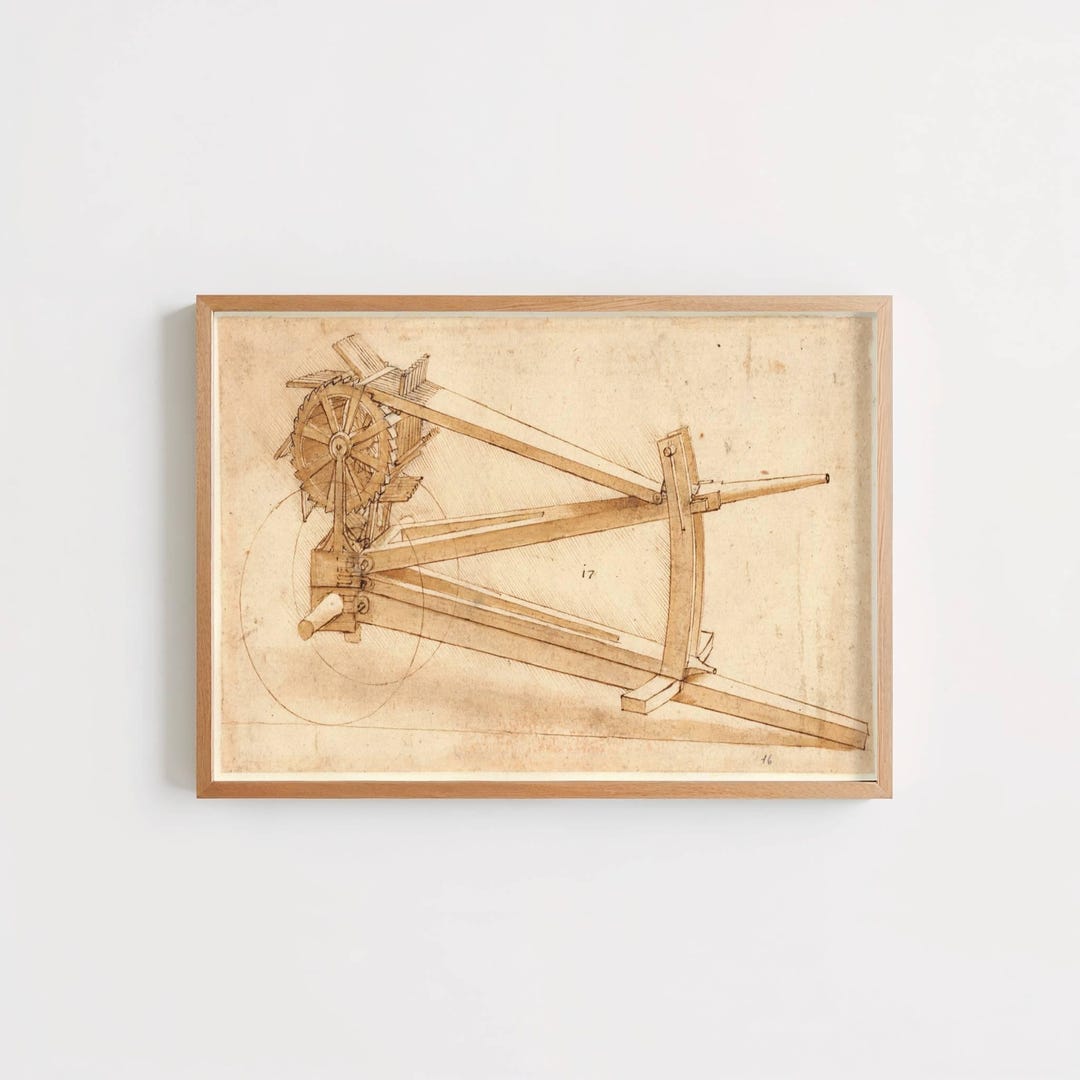 Codex Atlanticus Folio 16 R by Leonardo Da Vinci: Mechanical