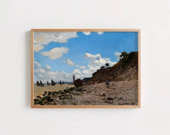 The Beach at Honfleur by Claude Monet: Coastal Impressionist Fine Art Print
